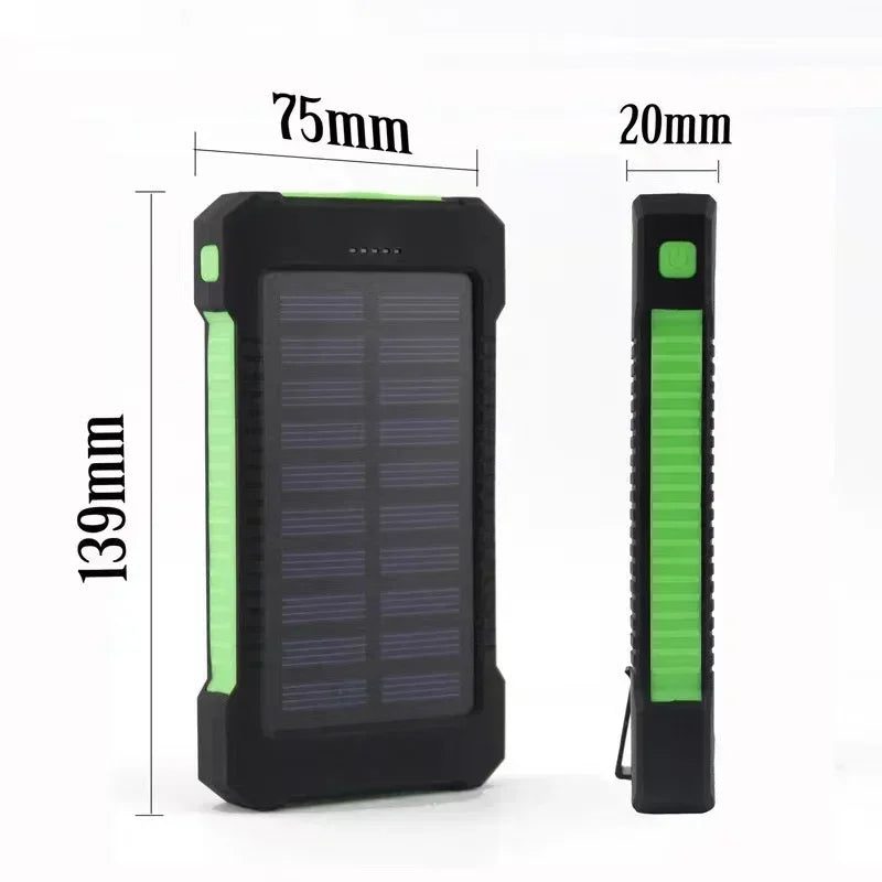 Top-level Solar Panel Waterproof Emergency Charger IPhone Samsung LED External Battery Charging Bank