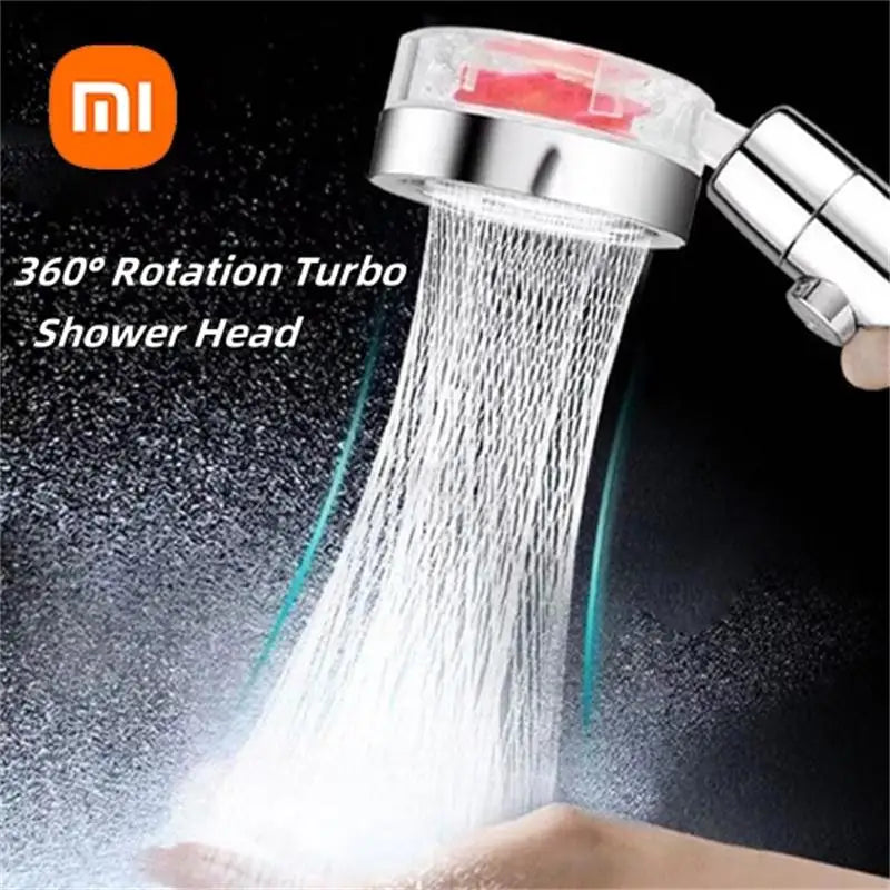 XIAOMI 360° Rotation Turbo Shower Head Handheld High Pressure Water Saving Spray Showerhead Filters Bathroom Accessories 2024