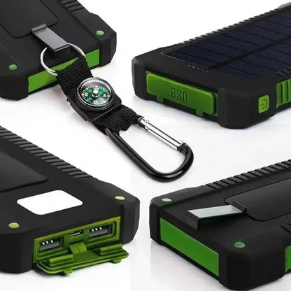 Top-level Solar Panel Waterproof Emergency Charger IPhone Samsung LED External Battery Charging Bank