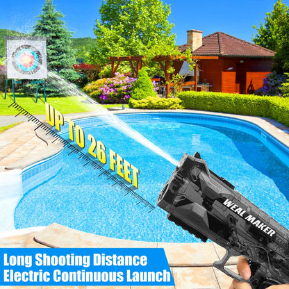 Strong Glock LED Electric Water Pistol Toy Automatic Squirt Water Gun Continuous Spray Blaster Summer Pool Toys for Kids Adult